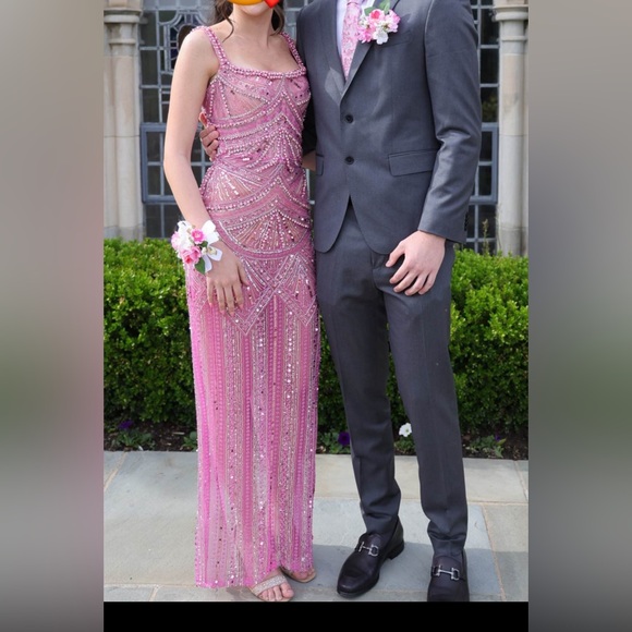 Albina Dyla Dresses & Skirts - Beaded Pink Evening Gown - Sparkling Dress